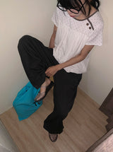 [unisex] Chiha Side Snap Wide Banding Sweatpants