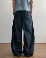Mood Dark Blue Linen Pants