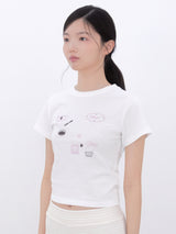 ベーキングプリントTシャツ(PINK)