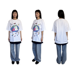 CAT&DOG IN SWEET HOME T SHIRT - WHITE
