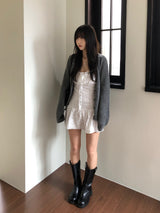 V-knit cardigan (2 colors)
