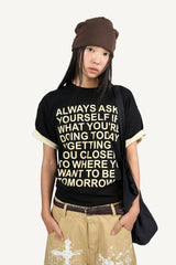 Graphic color matching roll-up T-shirt