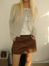 Suede pocket mini skirt (2colors)