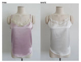 LUNA SATIN CAMI TOP (WHITE, PINK 2COLORS!)