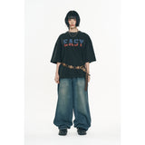 Washed Crack Star Short Sleeve - Black
