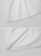 Square Puff Ribbon Short Sleeve Blouse (2color)