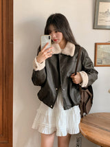 #BY Boa Collar Leather Blouson (2color)