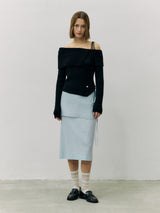 SEE-THROUGH LAYERED SKIRT SKY