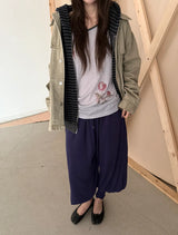  stripe washing hood zip-up
