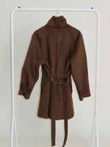 Belted Balmacan Single Alpaca Half Coat (Wool Coat/Winter Coat)