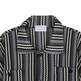 ASCLO Multi Stripe Knitting Short Sleeve Shirt (2color)
