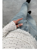 Dot Wave Turtleneck T-Shirt