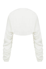 シャーリングウォーマーボレロ(white)