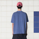 PIGMENT STRIPE T SHIRT / BLUE
