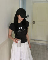 [MADE/7color] タイニーリブレタリング半袖Tシャツ