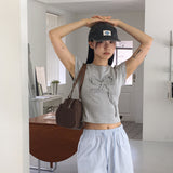 Aka Frill Ribbon Crop Short-Sleeved T-Shirt