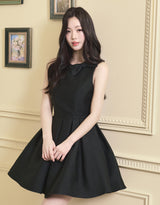 [LADY LINE] オフィーリアリボンポイントスリーブレスショートバルーンドレス ブラック
