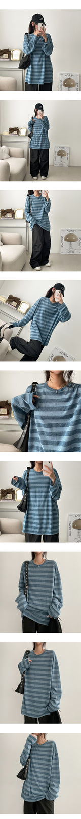Bellaing Stripe Box Long Sleeve T-shirt