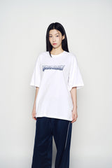 25SS ONE POINT LOGO COLORING WIDE TRACK PANTS NAVY