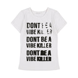 3-WAY LETTERING CORSAGE TEE (BLACK) F25QB106