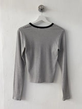 オールド ストライプ Vネック ロングスリーブ Tシャツ