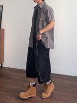 Plaid Western Check Half Shirt (2color) (No.967)