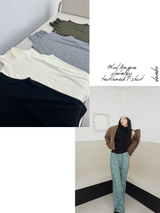 wool Angora sleeveless turtleneck T-shirt