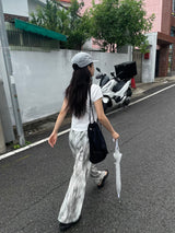 Tie-dye summer wide pants