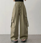 Send-banding two-pocket cargo wide pants