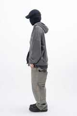 Olide Pigment Dyed Embroidery Hooded Zip-Up