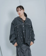 UNISEX フーディデニムジャケット
