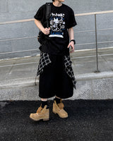 Lever Check Layered Bermuda Pants