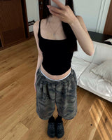 [Unisex] Camo bermuda sweat pants 