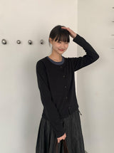 26SS★ [BAONHAUS]ペルキーレイヤードリブカーディガン