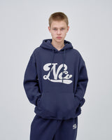 UNDERLINE LOGO HOODIE - NAVY