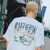 ボリュームロゴフラワーtシャツ