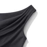 COLLECTION UNBALANCE DRAPE SLEEVELESS [NAVY]