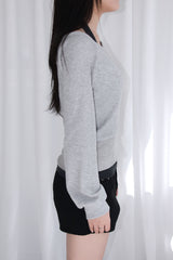 Layered halter neck off-shoulder sweatshirt set