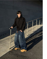 Urban crop high-neck fleece hoodie
