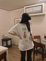 WALK GIRL PRINT T-SHIRT (2COL)