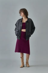 Skin knit skirt_grape