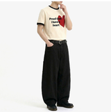 Essential Standard Short Sleeve Ringer T-shirt Red Heart Cream