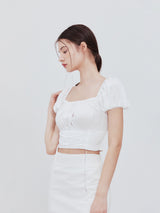 Corset crop blouse (white)