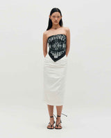 Draped Long Skirt _ WHITE
