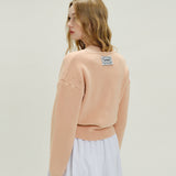 Y-Neck Hachi Sweater Cardigan Coral