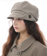 BUTTON NEWSBOY CAP - TAUPE GRAY