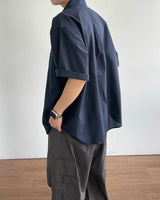 Temple linen short-sleeved shirt