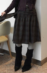Glen check midi skirt