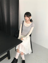 シフォンミディスカート (one color)