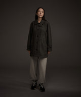 W BALMACAAN HERRINGBONE WOOL CASHMERE HALF COAT BLACK